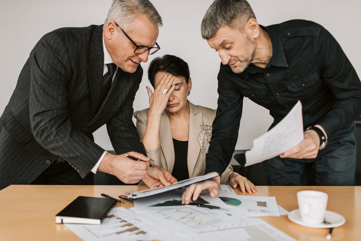 Professionals collaborating in the workplace